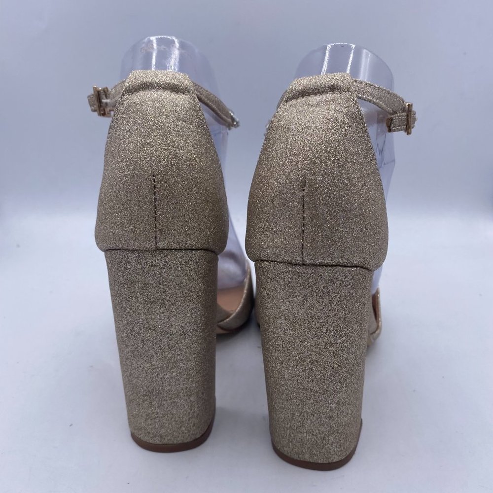 FSJ T-Strap Open Toe Sandals Rhinestones - Picture 4 of 10